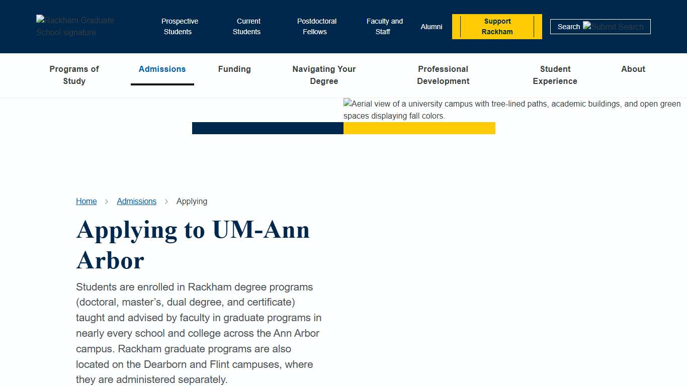Applying Rackham Graduate School: University of Michigan