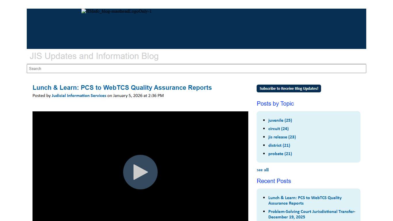 JIS Updates and Information Blog